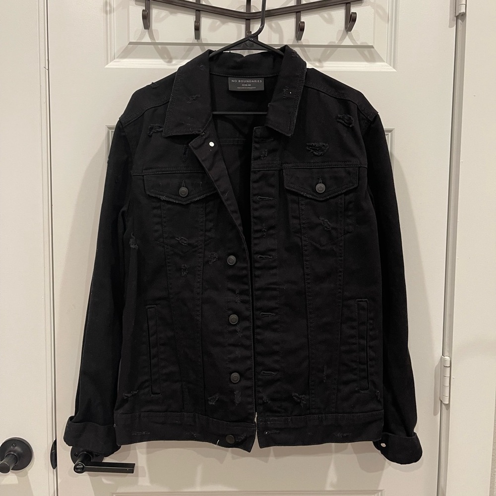 Black Distressed Men’s Denim Jacket